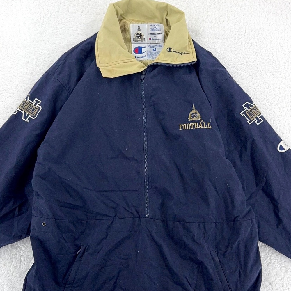 NOTRE DAME FIGHTING IRISH FOOTBALL‎ CHAMPION HALF ZIP WINDBREAKER JACKET MEDIUM